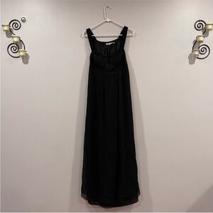Leon Max Black Silk Sleeveless Maxi Dress Large L